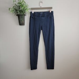 Liverpool Denim Legging Skinny Black Pull On Elastic Mid Rise Stretch Jeans 8 29